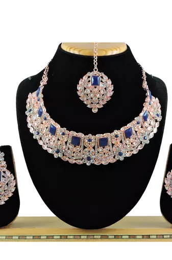Red designer function wear ad necklace set