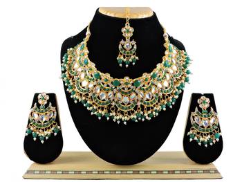 Green designer function wear ad necklace set 1