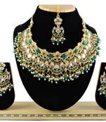 Green designer function wear ad necklace set