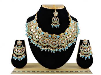 Turquoise designer function wear ad necklace set 1