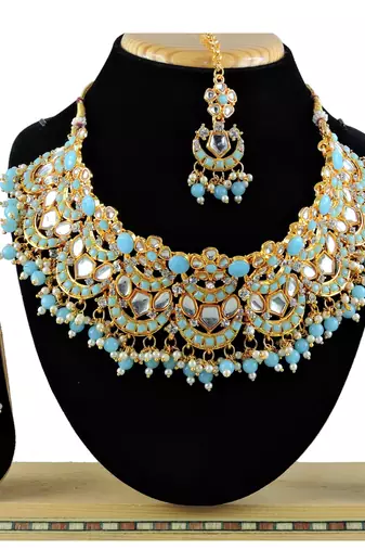 Turquoise designer function wear ad necklace set
