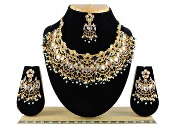Black designer function wear ad necklace set 1