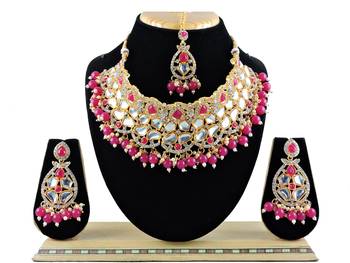 Red designer function wear ad necklace set 1