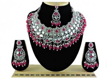Red designer function wear ad necklace set 1