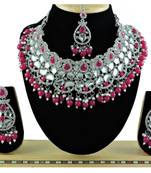 Red designer function wear ad necklace set
