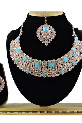 Red designer function wear ad necklace set