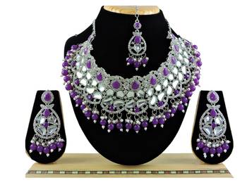 Purple designer function wear ad necklace set 1