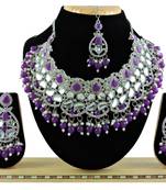 Purple designer function wear ad necklace set