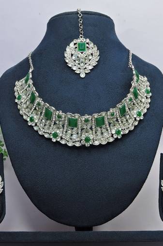Pink designer function wear ad necklace set