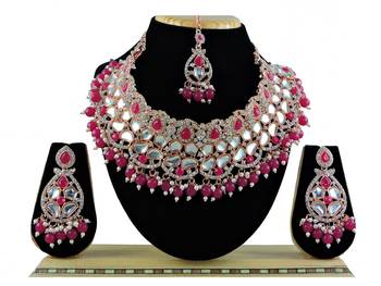 Red designer function wear ad necklace set 1