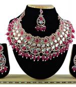 Red designer function wear ad necklace set