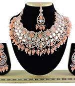Orange designer function wear ad necklace set