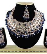 Blue designer function wear ad necklace set