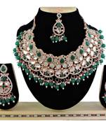 Green designer function wear ad necklace set