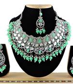Green designer function wear ad necklace set