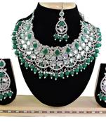 Green designer function wear ad necklace set