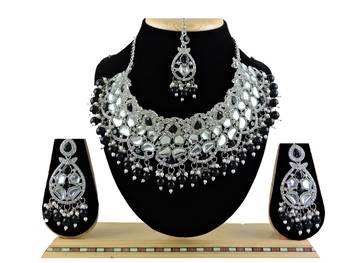 Black designer function wear ad necklace set 1
