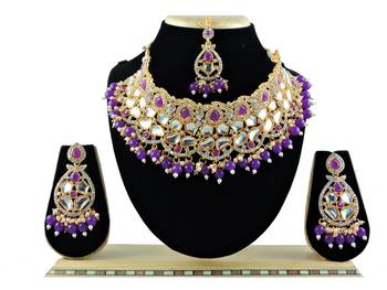 Purple designer function wear ad necklace set 1