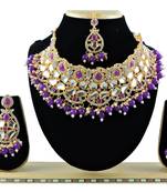 Purple designer function wear ad necklace set