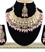 Pink designer function wear ad necklace set
