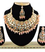 Orange designer function wear ad necklace set