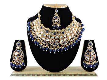 Blue designer function wear ad necklace set 1