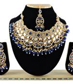Blue designer function wear ad necklace set