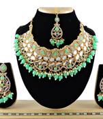 Green designer function wear ad necklace set