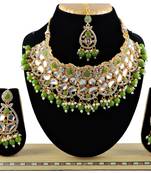 Green designer function wear ad necklace set