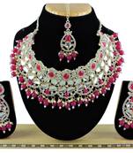 Red designer function wear ad necklace set