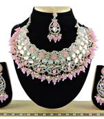 Pink designer function wear ad necklace set