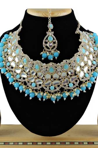 Turquoise designer function wear ad necklace set