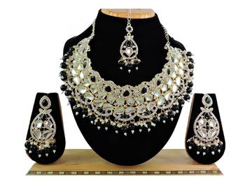 Black designer function wear ad necklace set 1
