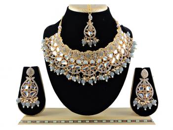Grey designer function wear ad necklace set 1