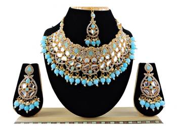 Turquoise designer function wear ad necklace set 1