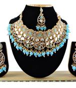 Turquoise designer function wear ad necklace set