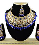 Blue designer function wear ad necklace set