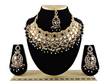 Black designer function wear ad necklace set 1