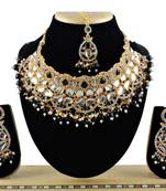 Black designer function wear ad necklace set
