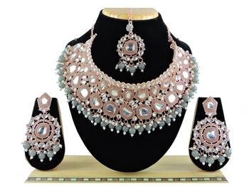 Grey designer function wear ad necklace set 1
