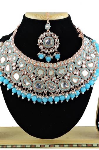 Turquoise designer function wear ad necklace set