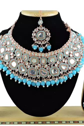 Turquoise designer function wear ad necklace set