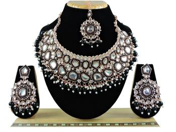 Black designer function wear ad necklace set 1