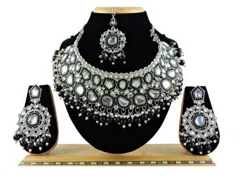 Black designer function wear ad necklace set 1