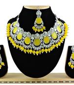 Yellow designer function wear ad necklace set
