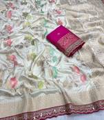 White Color Soft Dola Silk Saree