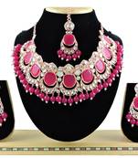 Red designer function wear ad necklace set