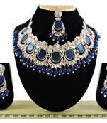 Blue designer function wear ad necklace set