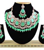 Green designer function wear ad necklace set