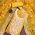 Women's yellow embroidered dress material